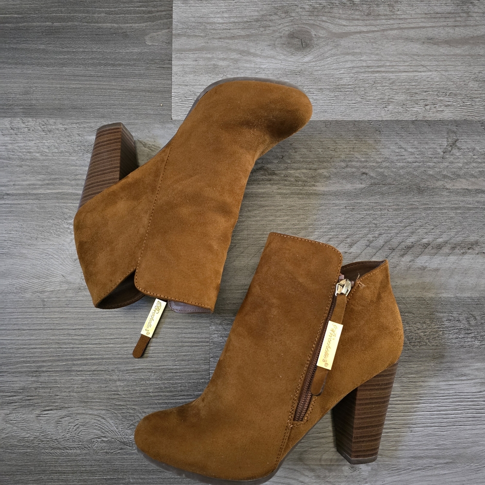 Breckelles Brown Suede Heeled Boots
